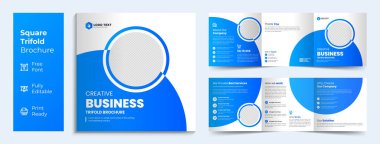 Creative business square trifold brochure template design