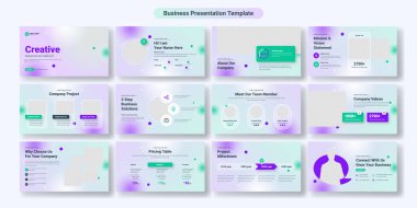 Creative business presentation slides template design. Use for modern presentation background, brochure design, website slider, landing page, annual report, company profile,