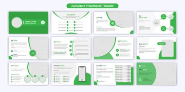 Modern agriculture presentation slides template design. Use for modern presentation background, brochure design, website slider, landing page, annual report, company profile,