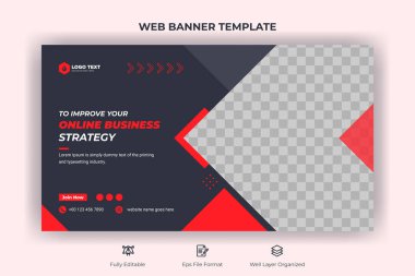 Creative corporate social media web banner and youtube thumbnail template | Youtube live stream video thumbnail for a marketing agency