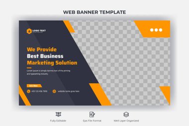 Creative corporate social media web banner and youtube thumbnail template | Youtube live stream video thumbnail for a marketing agency