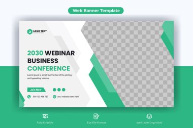 Online marketing webinar web banner and youtube thumbnail template