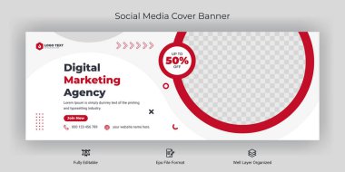 Creative corporate business marketing social media Facebook cover banner post template