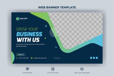 Creative corporate social media web banner and youtube thumbnail template | Youtube live stream video thumbnail for a marketing agency