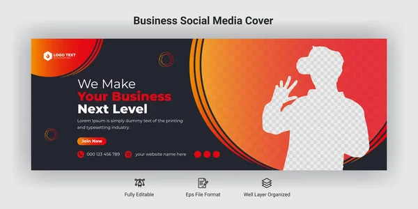Creative Corporate Business Marketing Social Media Facebook Cover Banner Post — Stockvector