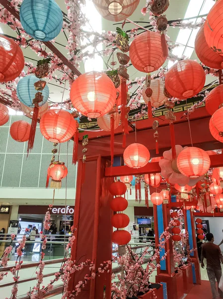 stock image Hanging lanterns for Chinese New Year decorations at the mall