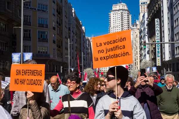 Belangrijke Vakbonden Madrid Mesa Sectorial Sanidad Satse Ccoo Csit Unin — Stockfoto