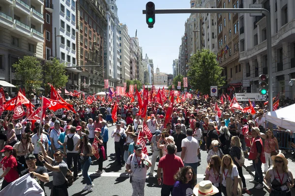 Participaram Manifestação Dia Trabalho Maio Organizada Pelo Ccoo Pela Ugt — Fotografia de Stock
