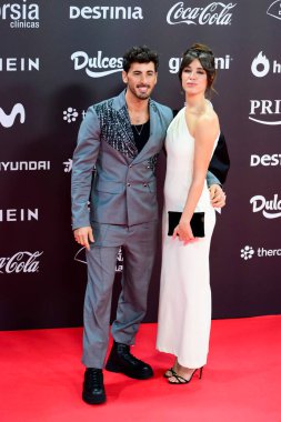 Ivan Gonzalez ve Teresa Bass, 14 Kasım 2023 'te Madrid' deki The Music Station 'da düzenlenen Gala GenZ Ödülleri 2023' teki fotoğraf çekiminde..
