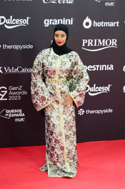 Hajar Brown, 14 Kasım 2023 'te Madrid' deki The Music Station 'da düzenlenen Gala GenZ Ödülleri sırasında yapılan fotoğraf çağrısında....