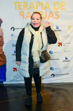 Massiel, İspanyol aşk, Çift Terapisi, Terapia de Parejas belgeselinin galası sırasında kırmızı halıya poz verdi. Palacio de la Prensa Madrid İspanya 8 Şubat 2024.