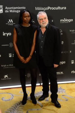 Ayax Pedrosa, 27. Malaga Festivali 'nin (7 Festival De Mlaga Sunumu, Madrid İspanya Kraliyet Tiyatrosu, 15 Şubat 2024) kırmızı halı fotoğraf çekimi sırasında medyaya poz verdi.