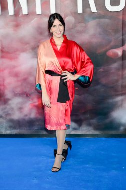 Irene Junquera, Kırmızı Kraliçe Reina Roja 'nın 26 Şubat 2024' te İspanya 'daki Teatro Fernan Gome Madrid' deki ilk video galası sırasında kırmızı halının fotoğraf çekiminde poz verdi..