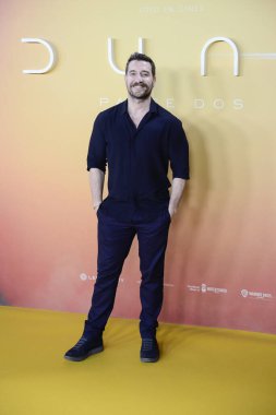 Raul Tejon posing on the red carpet photocall during. Dune Part 2, Dune Part Two, premiere at the Kinepolis cinema complex in Madrid Spain February 22nd 2024 clipart