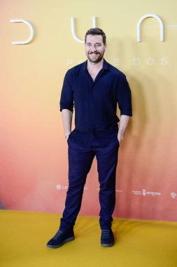 Raul Tejon posing on the red carpet photocall during. Dune Part 2, Dune Part Two, premiere at the Kinepolis cinema complex in Madrid Spain February 22nd 2024 clipart