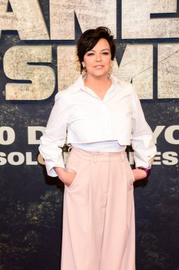 Cristina Villanueva posed during the photocall during a special showing of the ape fiction movie the Kingdom of the Planet of the Apes at the Kinepolis City of the Image in Madrid Spain May 6th 2024. clipart