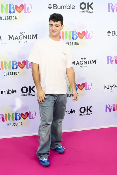 stock image Juanjo Bona posed at the photocall during the Dulceida Rainbow Pride Week party held at the Le Tavernier in Madrid Spain.