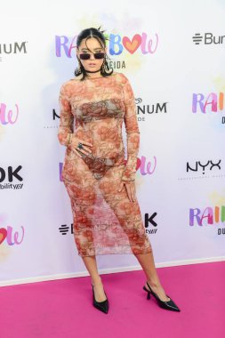 Chiara posed at the photocall during the Dulceida Rainbow Pride Week party held at the Le Tavernier in Madrid Spain. clipart