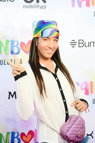 stock image Aless Gibaja posed at the photocall during the Dulceida Rainbow Pride Week party held at the Le Tavernier in Madrid Spain.