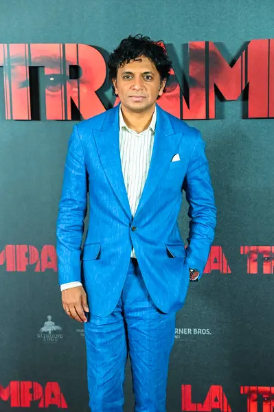 stock image Manoj Nelliyattu  posing at the photocall during the presentation of the Warner Bros. Pictures film, Trap - La Trampa at the Four Seasons Hotel Madrid, Spain