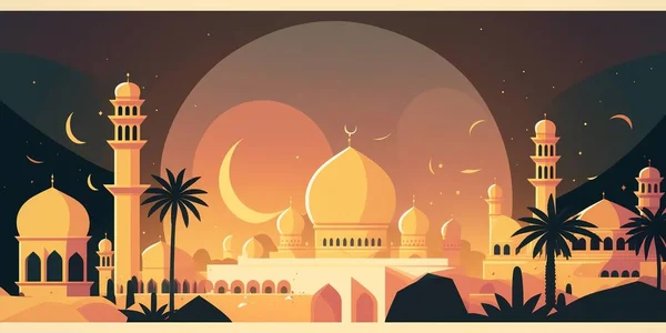 Feliz plantilla de fondo de ramadán mubarak con decoración