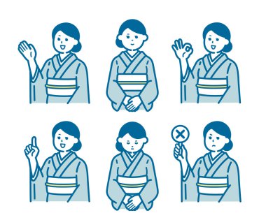 Kimono giyen bir kadının resmi.