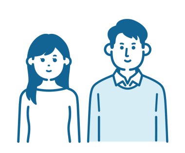 Dağılmış erkek ve kadın illüstrasyonu