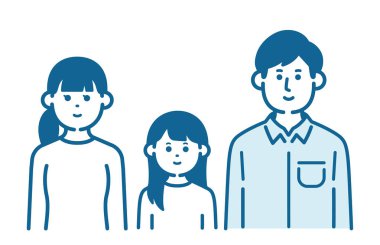 Ebeveyn ve çocuğun basit illüstrasyonu