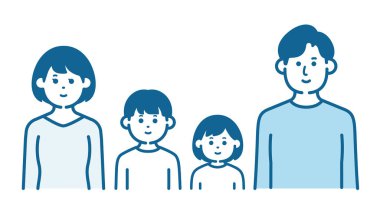 Ebeveyn ve çocuğun basit illüstrasyonu