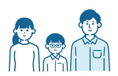 Ebeveyn ve çocuğun basit illüstrasyonu