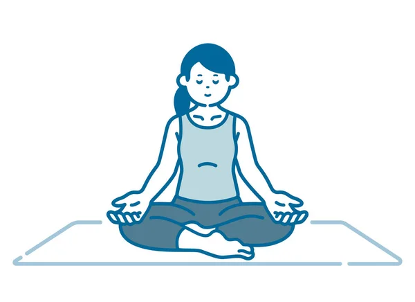 Meditasyon yapan bir kadının tasviri