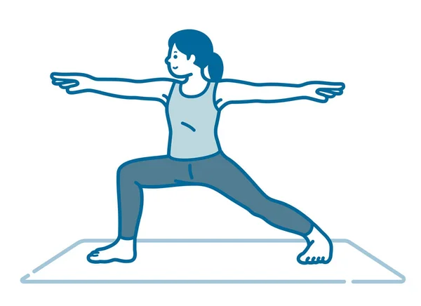 Yoga yapan bir kadının görüntüsü.