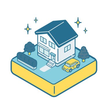 Yeni yapılmış tek bir evin tasviri