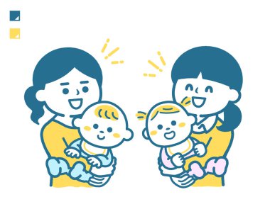 Bir kadın bebeğini kucağında tutuyor ve eğlenceli bir konuşma yapıyor.