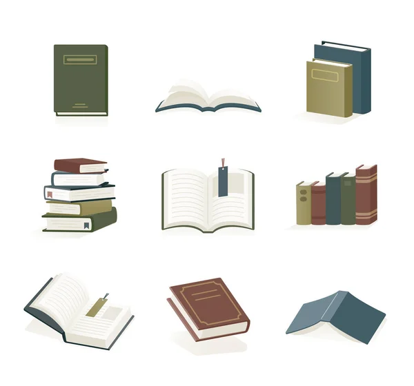 Cortar Material Ilustración Varios Libros — Vector de stock