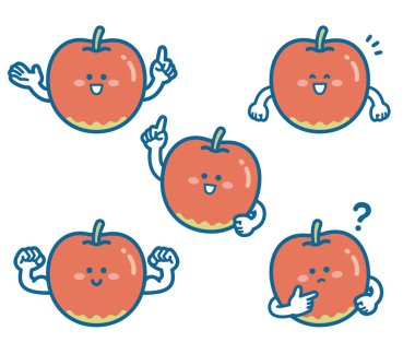 Elma karakteri pozu çizimi