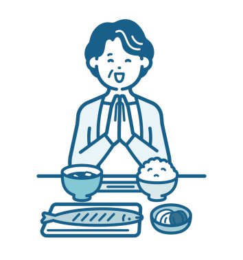 Yaşlı bir kadının iyi yemek yediği görüntüsü.