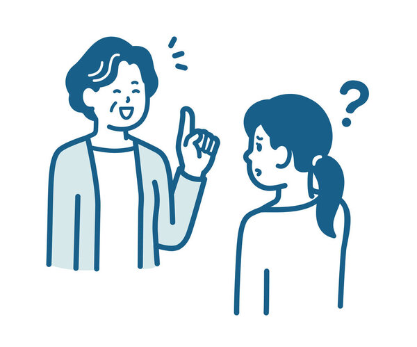 Пожилая женщина рассказывает ту же историю