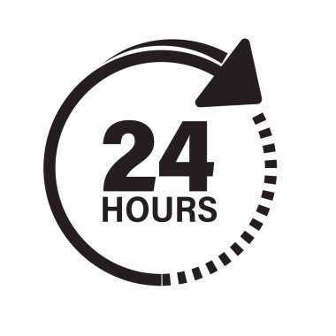 24 saat simge vektör çizim