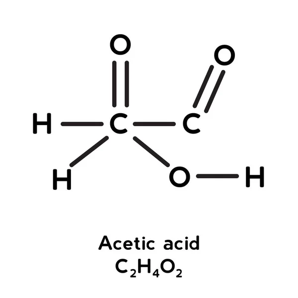 Acide Acétique Vecteur Structure Molaculaire — Image vectorielle