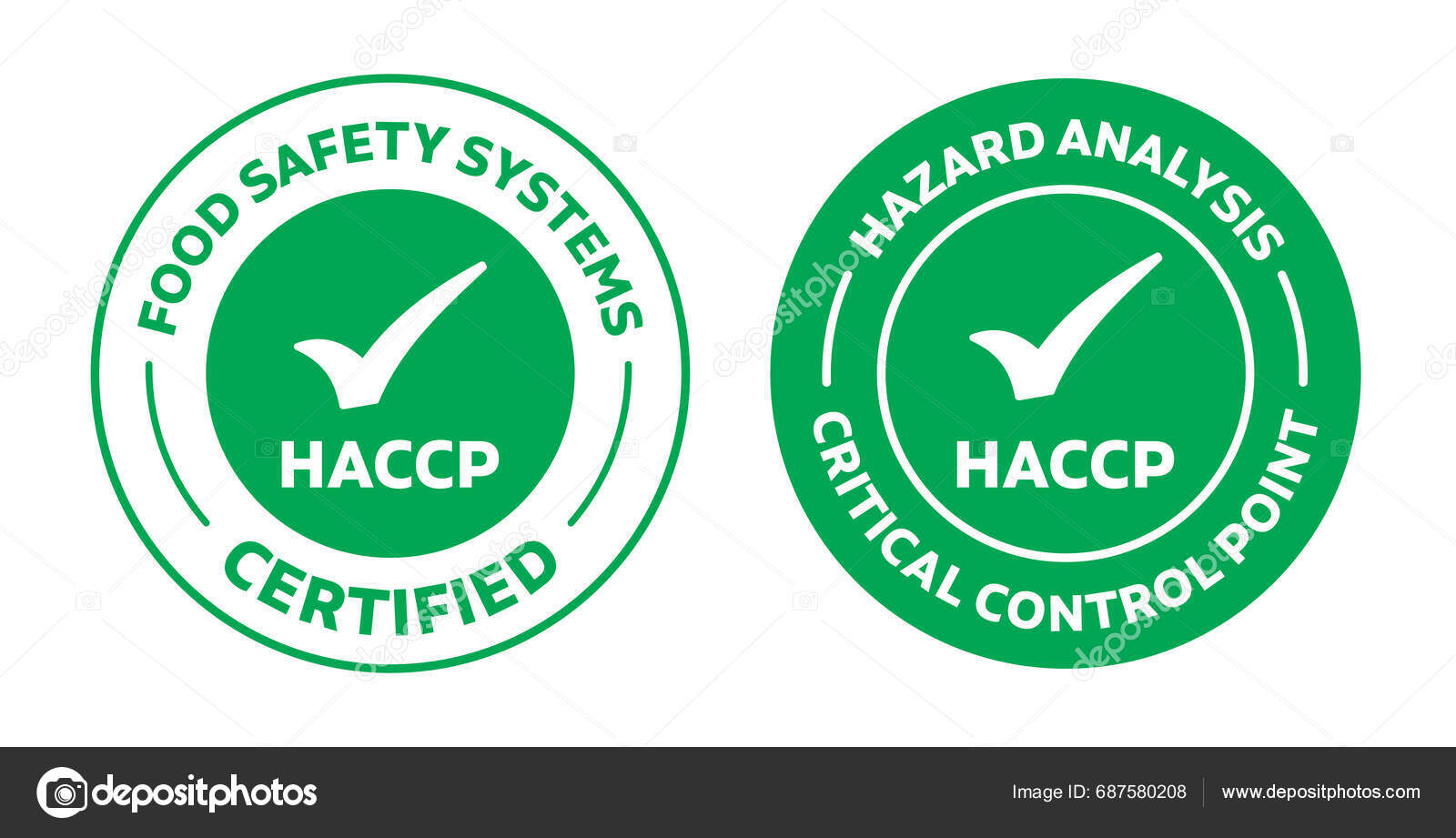 Haccp Certified Icon Haccp Icon Emblem Food Safety System Stamp Stock