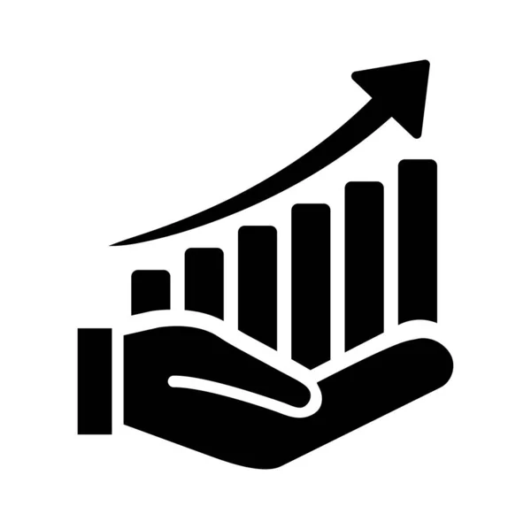 Büyütme simgesi. Finansal büyüme grafiği. Borsa karı veya yatırım grafiği vektör işareti. satış artışı raporu.