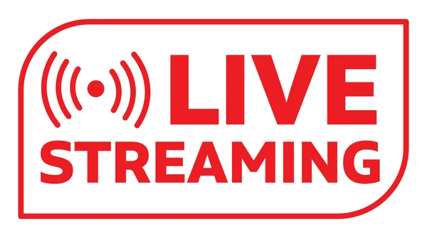 Live Vestream ikonu. Kırmızı renk vektör resimleme