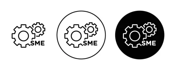 Sme Icon Set Small Enterprise Expert Vector Symbol Black Filled Vector Graphics