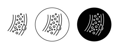 Kan Akımı Simgesi Ayarlandı. Kolesterol Taşıyıcı ve Kardiyovasküler Vektör sembolü siyah doldurulmuş ve ana hatlarıyla çizilmiş. Dolaşım Sağlığı İşareti