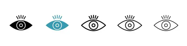 Strategic Service Vision Icon Set Eye Vision Pyramid Vector Symbol ...