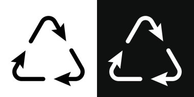 Simge Geri Dönüşüm Ayarları. Atık Ok Vektör Sembolünü Siyah Dolu ve Özet Biçiminde Yeniden Kullan. Çevre Sürdürülebilirlik İşareti.
