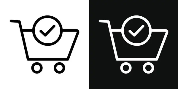 Shopping Cart Check Mark Icon Set Online Order Purchase Vector Royalty Free Stock Vectors