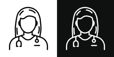 Doktor Simge Set. Tıbbi uzman bakım vektör sembolü siyah doldurulmuş ve ana hatlarıyla çizilmiş. İyileştirme Dokunuşu İşareti.