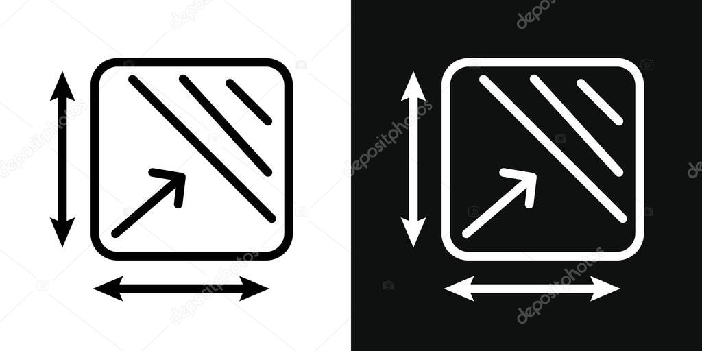 Area and Dimension Icon Set. Square Size Space Plot Room Vector Symbol in a black filled and outlined style. Measurement Accuracy Sign.